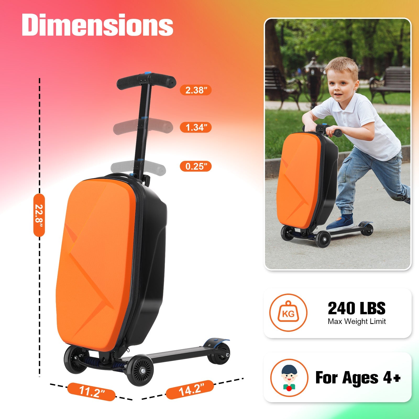 Vexon Foldable Hardshell Scooter Suitcase