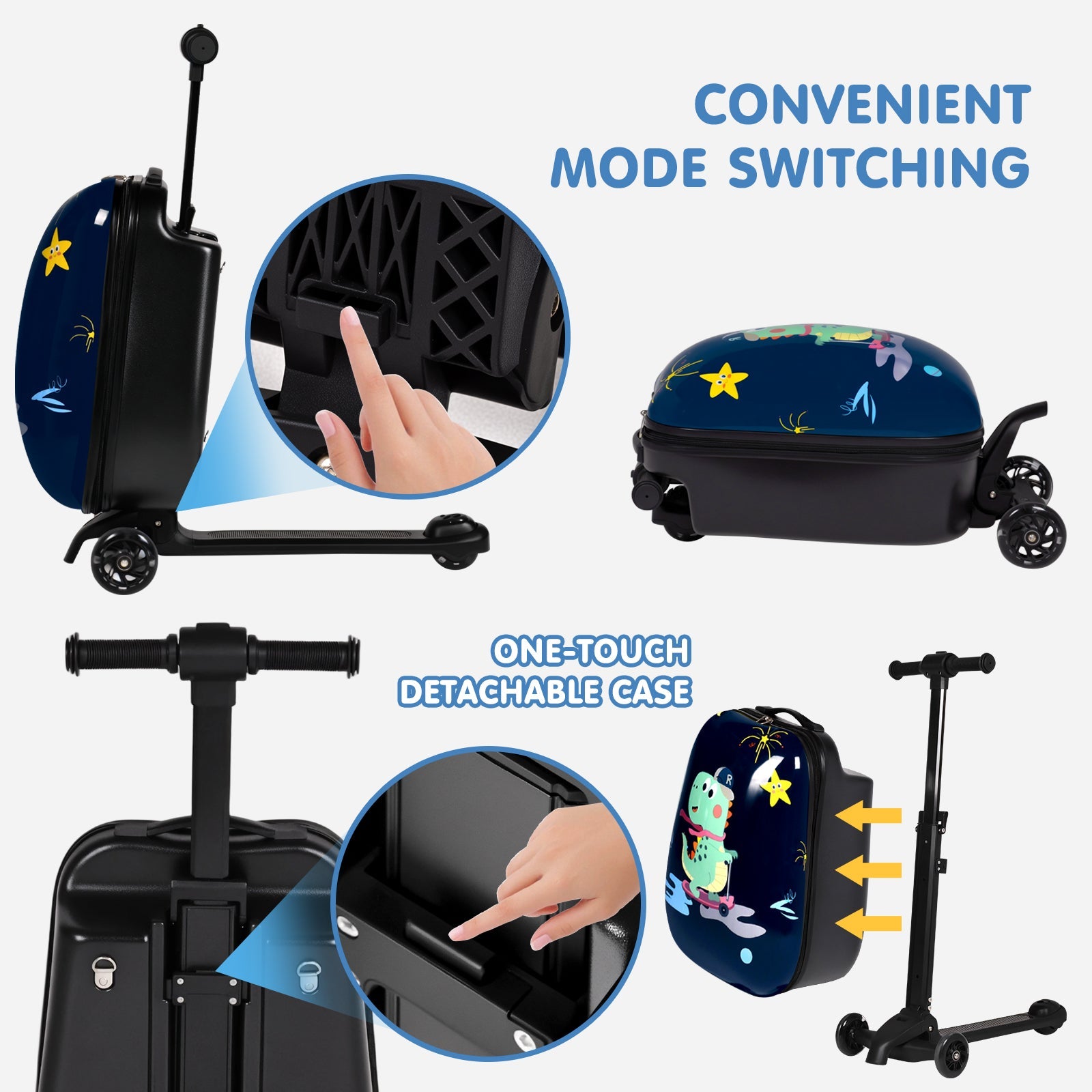 Vexon 4-in-1 Detachable Scooter Luggage for Kids
