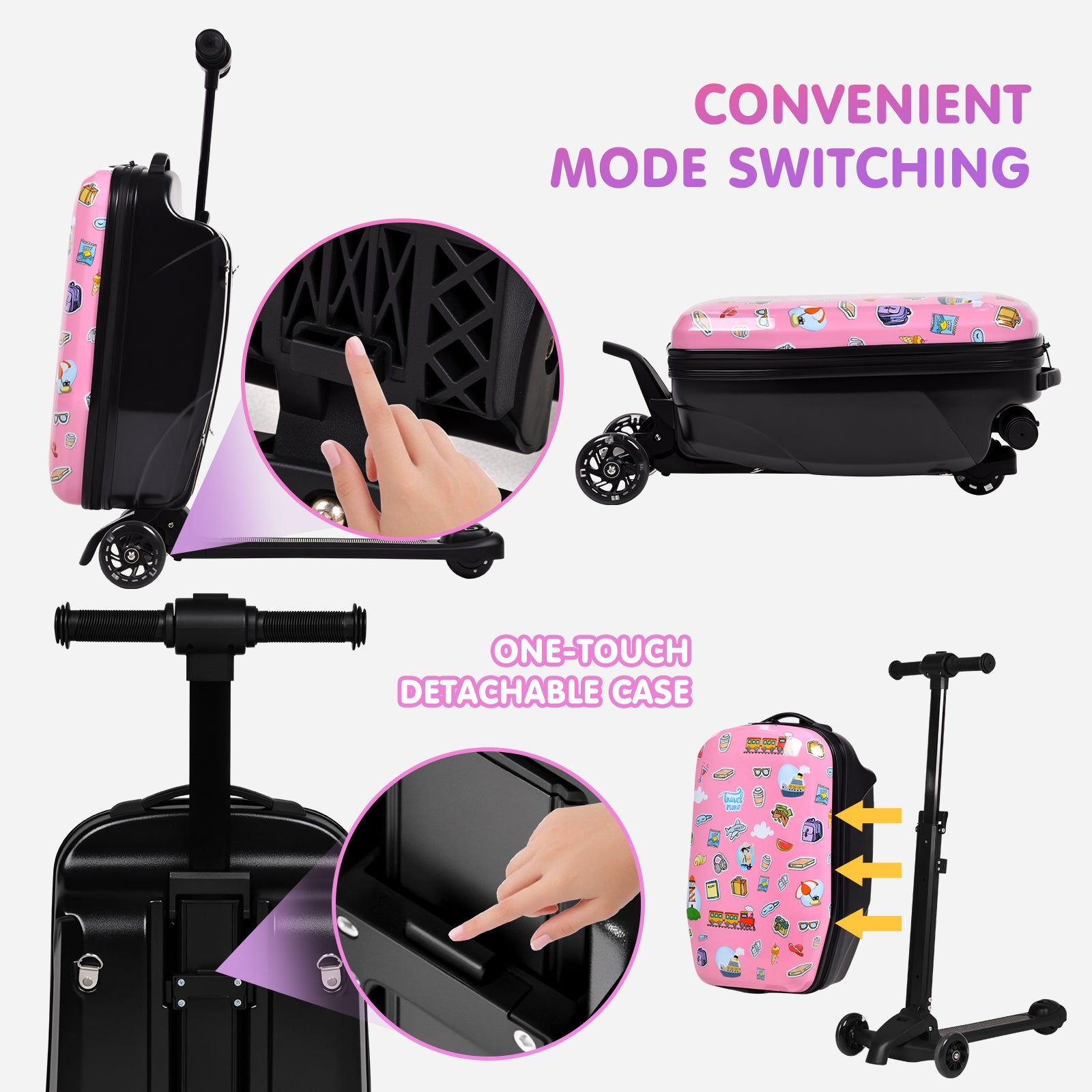 Vexon Detachable 4-in-1 Scooter Luggage for Kids