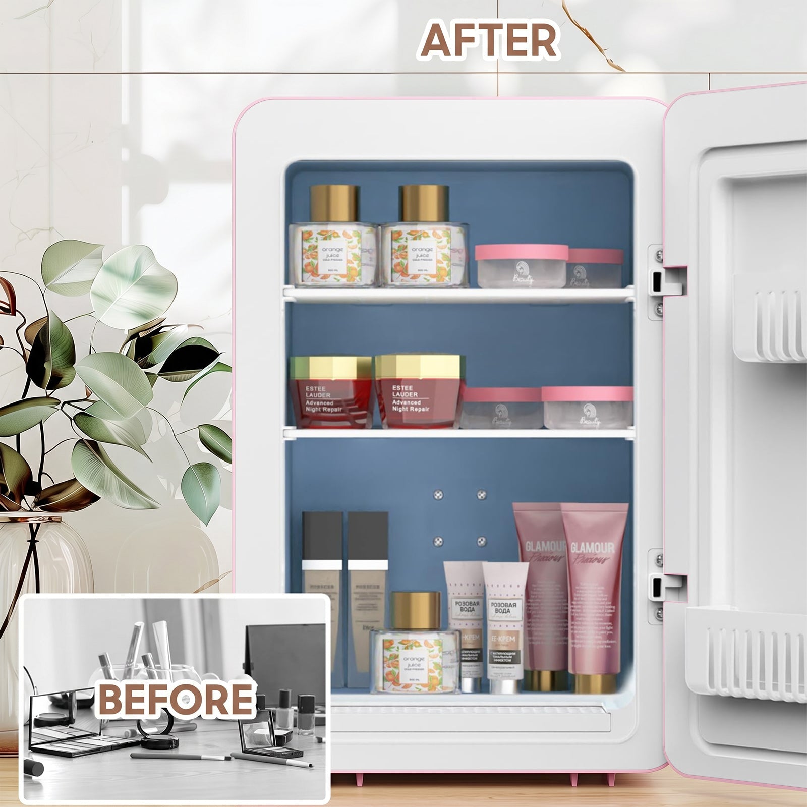 Vexon 20L Skincare Mini Fridge with Mirror