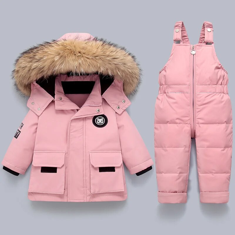 Kids Winter Snow Set | Insulated Jacket with Fur Hood & Overalls VexonGear