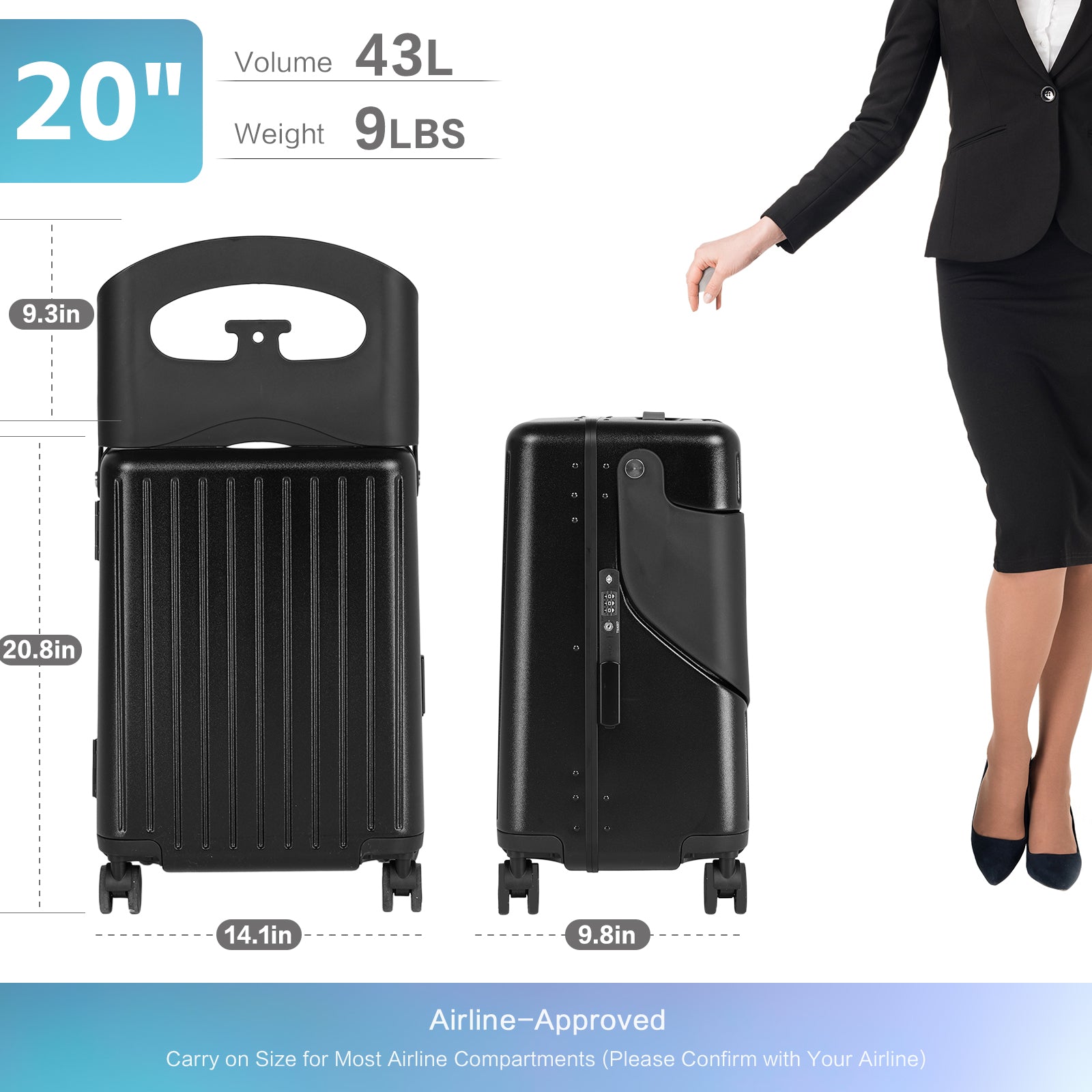 Vexon 20" Luggage with Foldable Baby Seat