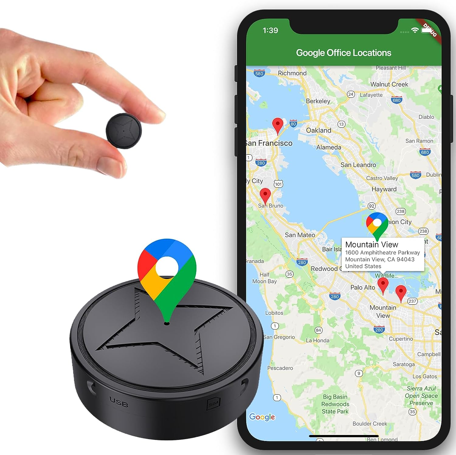 Mini Magnetic GPS Car Tracker | Real-Time Live Location Tracking Device with Audio Recording VexonGear