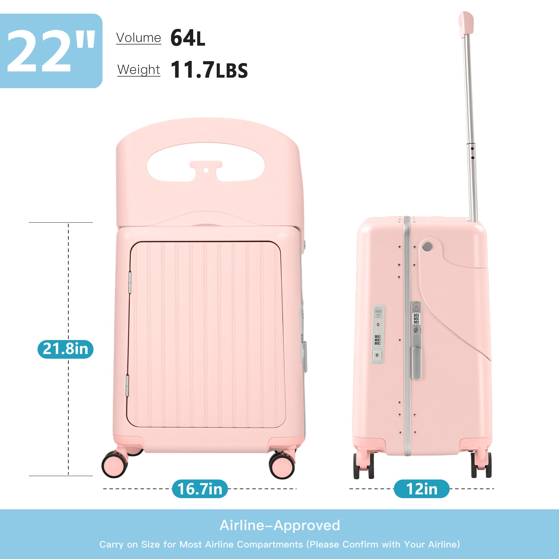Vexon 22" Luggage with Foldable Child Seat
