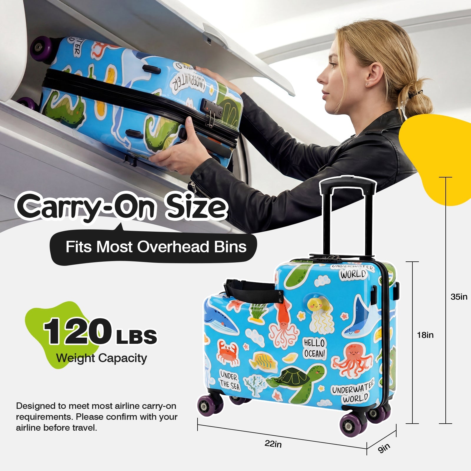 Vexon Toddler Ride-On Suitcase 20" Carry-On