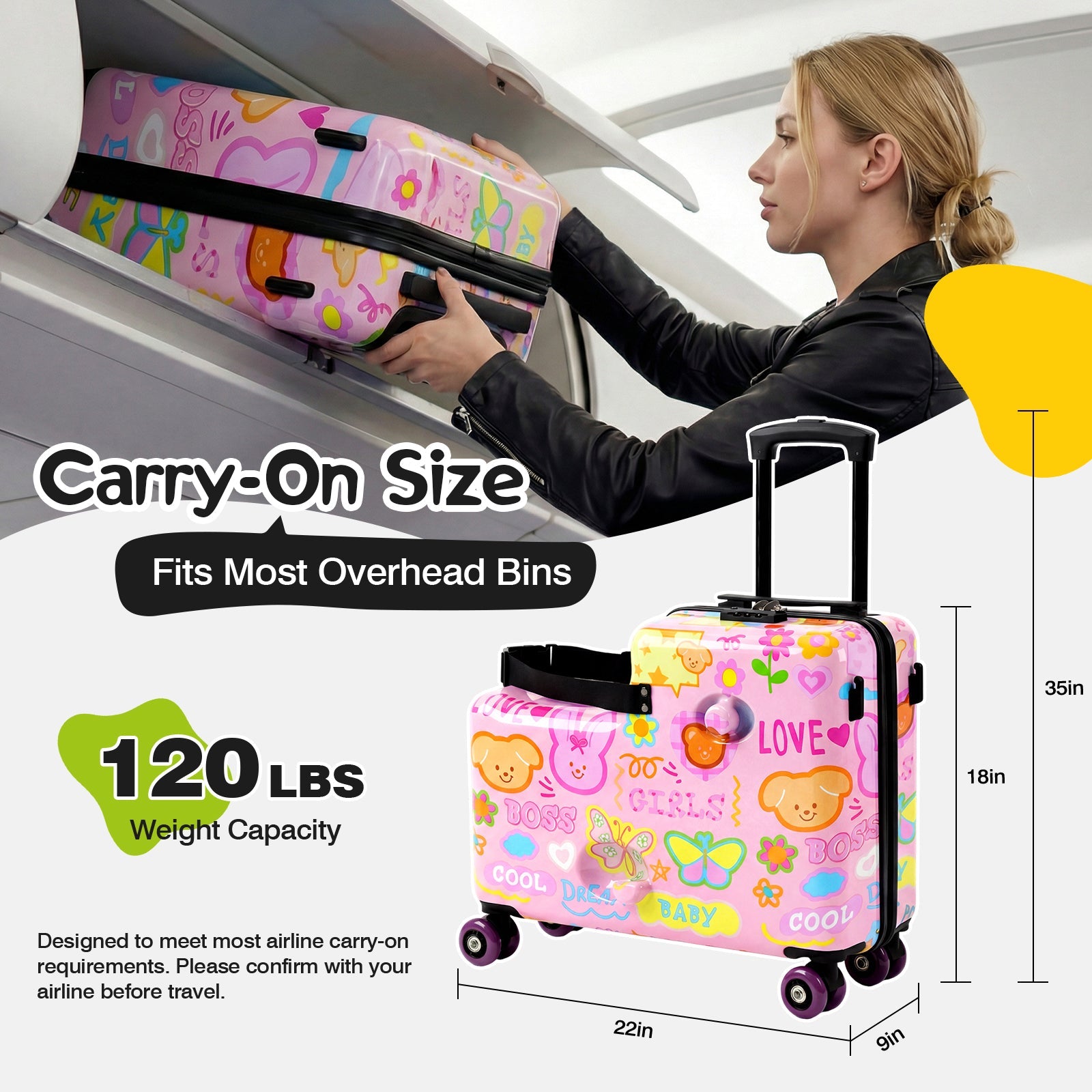 Vexon Toddler Ride-On Suitcase 20" Carry-On
