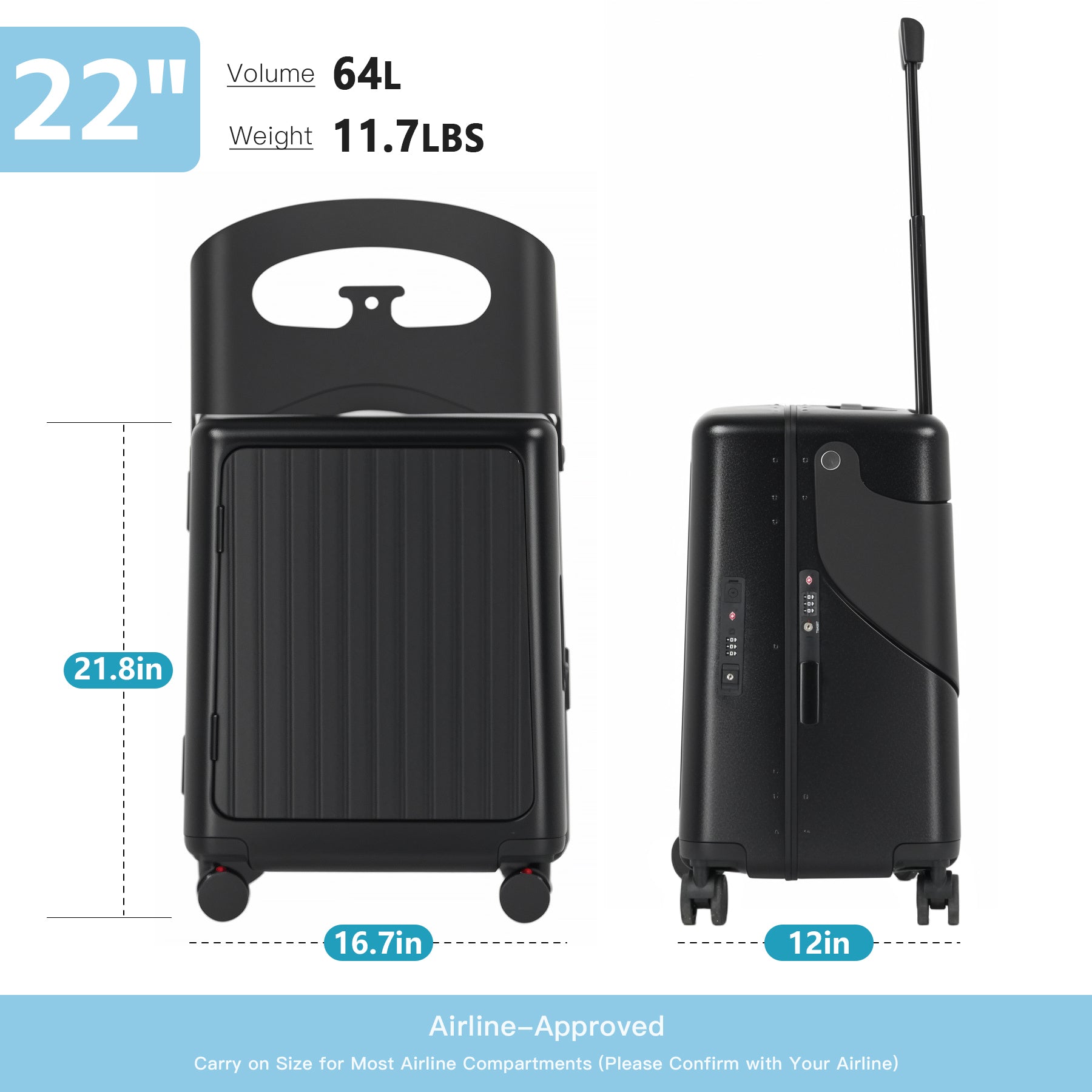 Vexon Carry-On Luggage with Seat for Kids