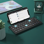 Bluetooth Keyboard, Foldable Mini Aluminum Keyboard for Phone and Tablet, Rechargeable Portable Silent Keyboard
