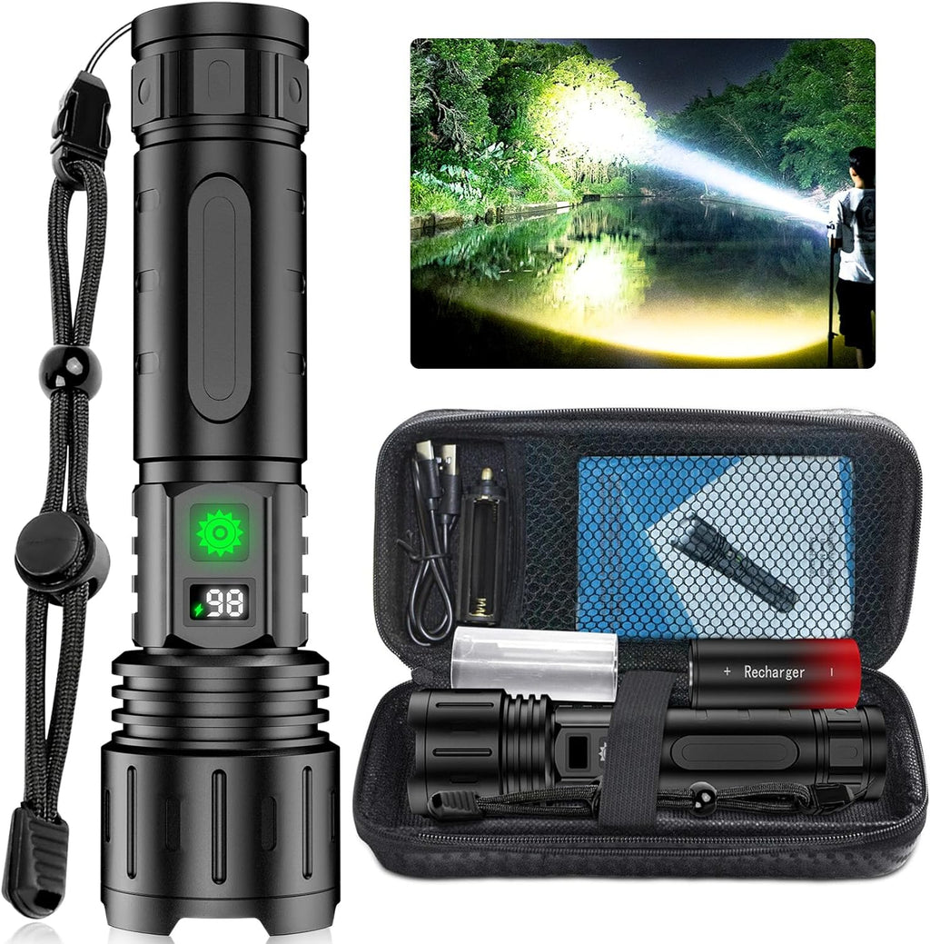 Mocna latarka LED z funkcją zoom i wskaźnikiem VexonGear