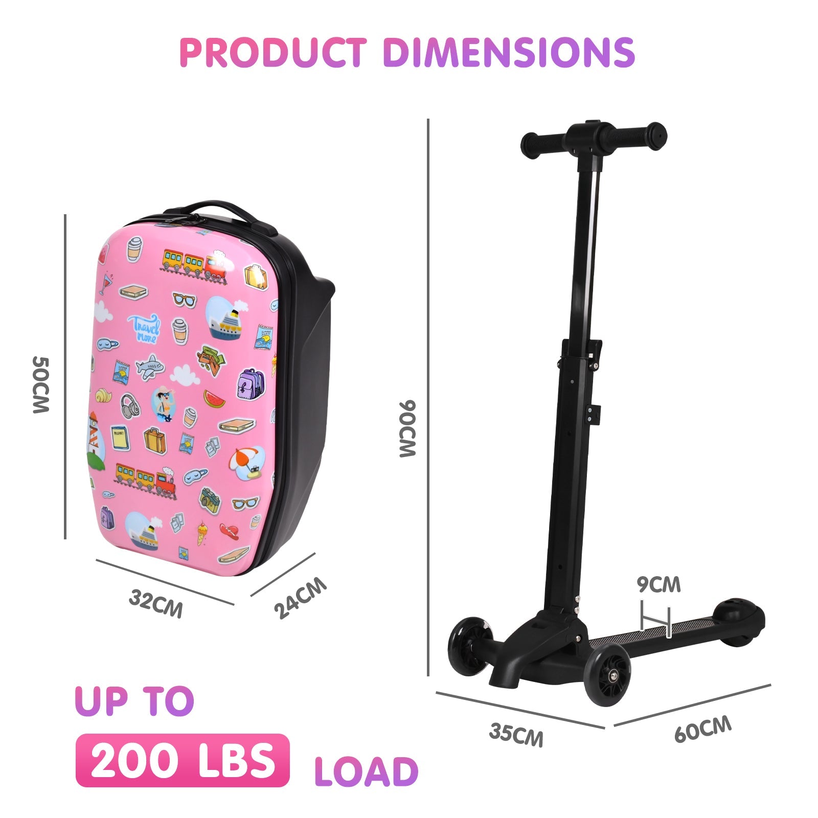 Vexon Detachable 4-in-1 Scooter Luggage for Kids
