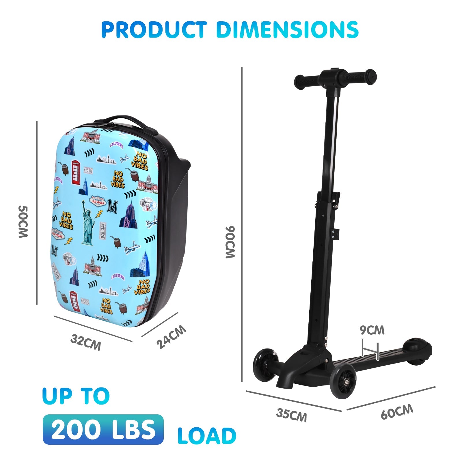 Vexon 4-in-1 Detachable Scooter Suitcase for Kids
