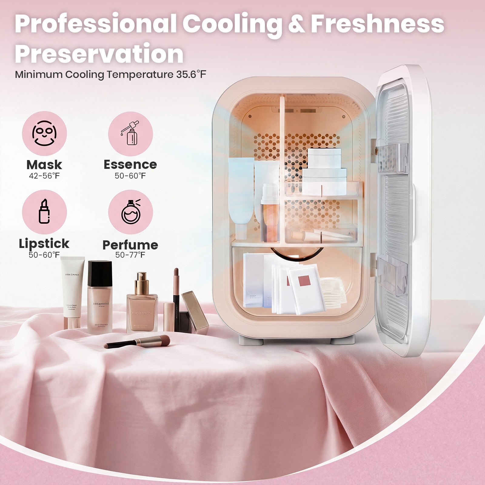 Vexon 22L Mini Skincare Fridge for Cosmetic Storage