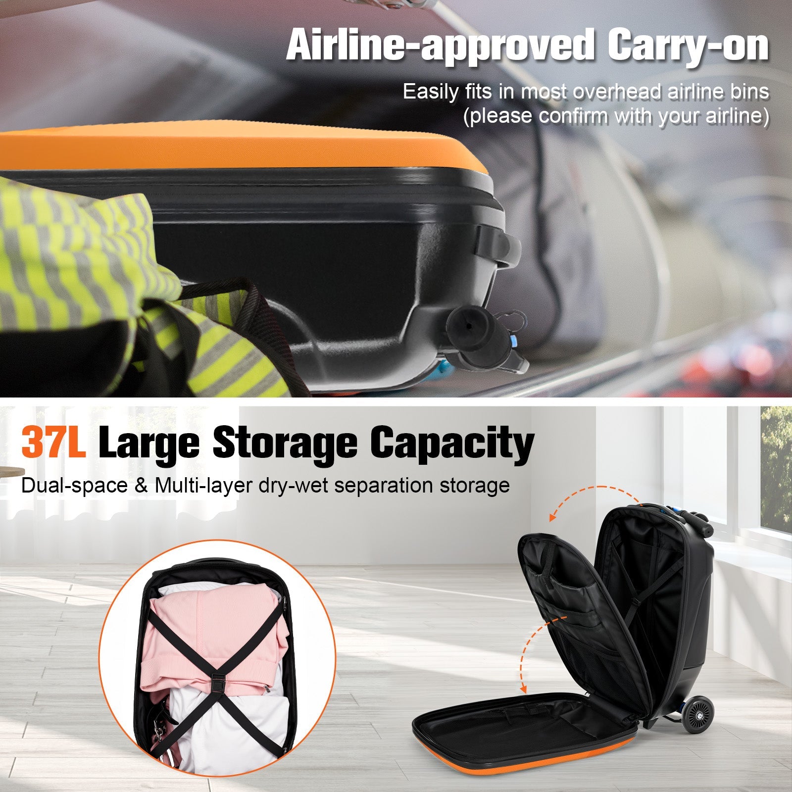 Vexon Foldable Hardshell Scooter Suitcase