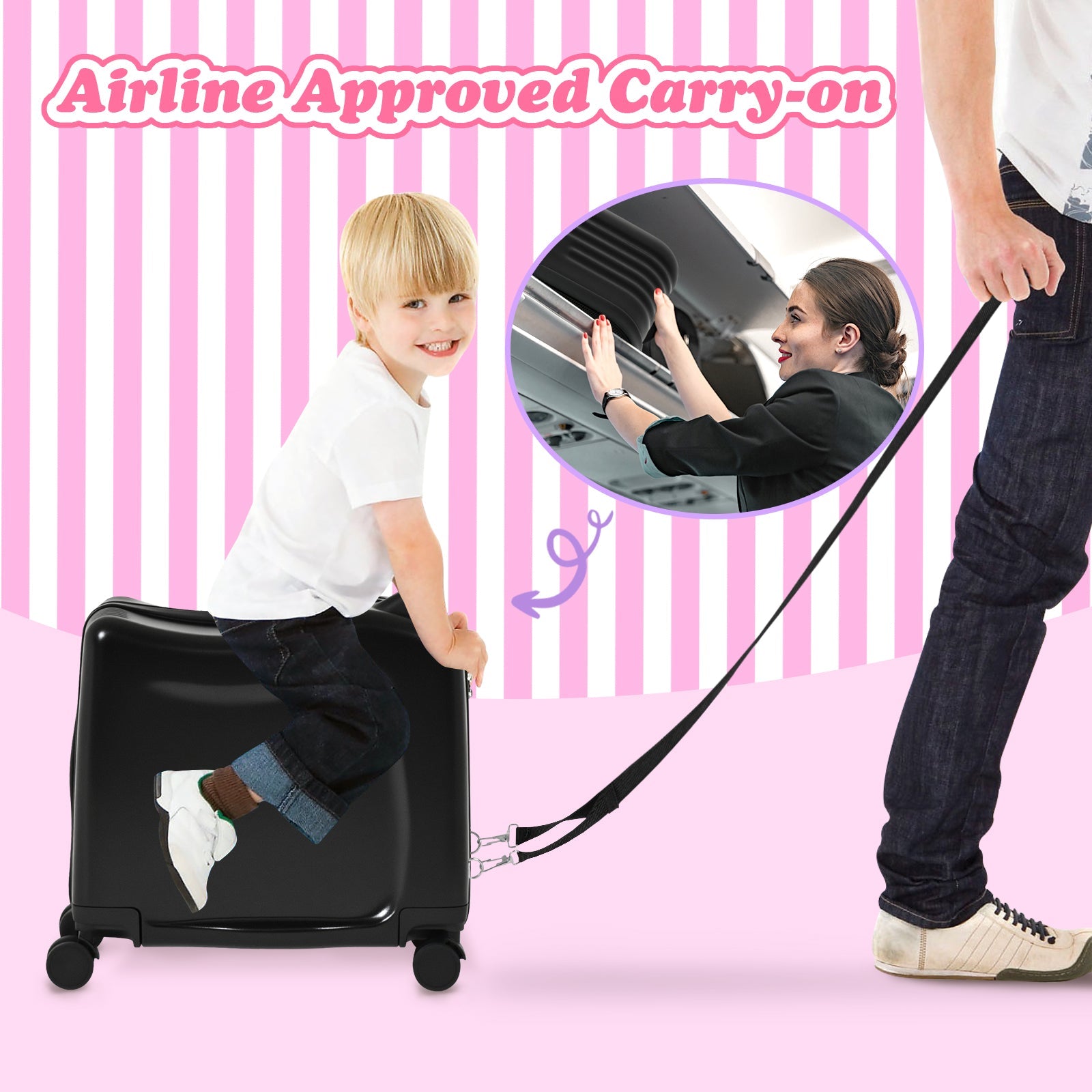 Vexon Kids' Ride-On Suitcase with Password Lock