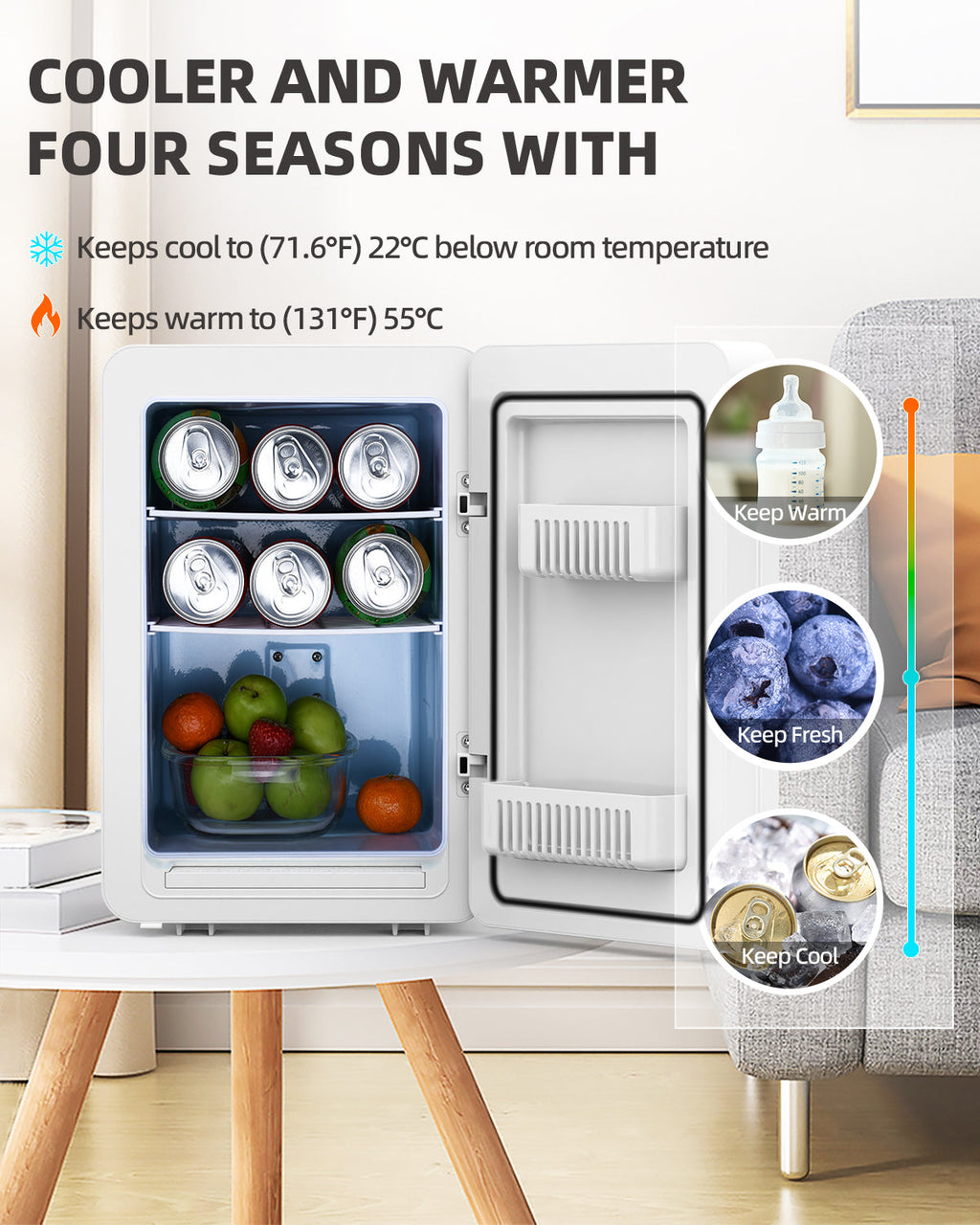 Vexon 20L Skincare Mini Fridge with Mirror