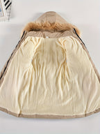 Girls Winter Puffer Coat | Quilted Heart Design With Fur Hood VexonGear
