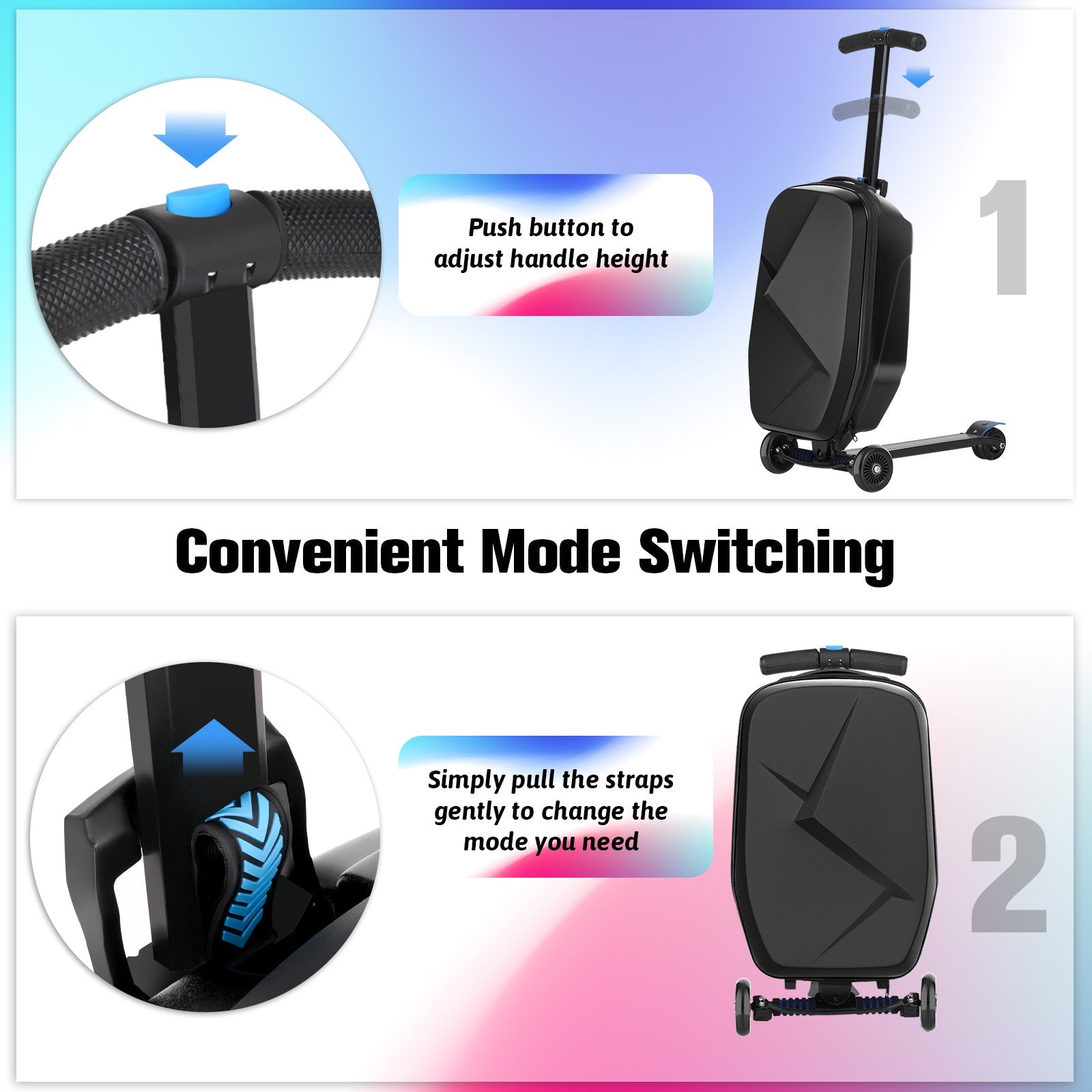 Vexon Foldable Hardshell Scooter Suitcase