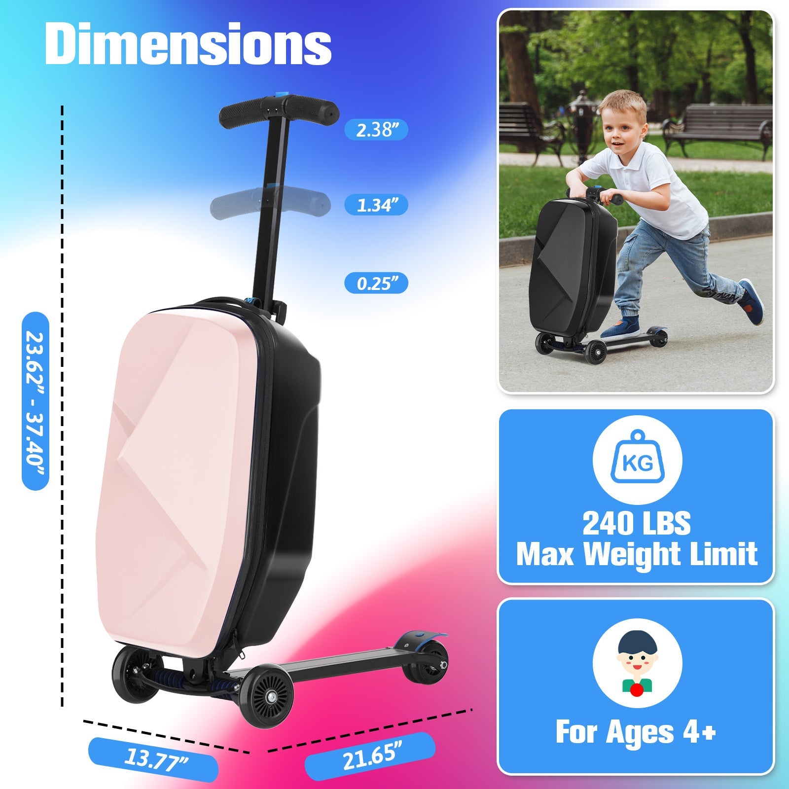 Vexon Foldable Hardshell Scooter Suitcase
