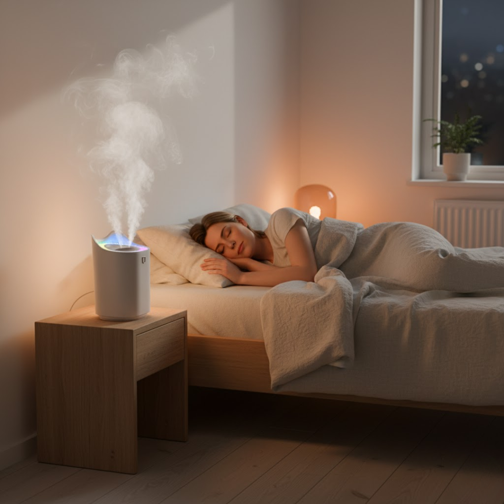 Ultrasonic Humidifier Energy Efficient Low Noise Multiple Mist Modes Indoor Use
