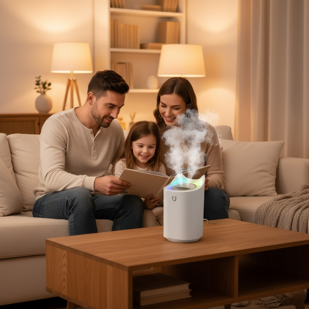 Ultrasonic Humidifier Energy Efficient Low Noise Multiple Mist Modes Indoor Use