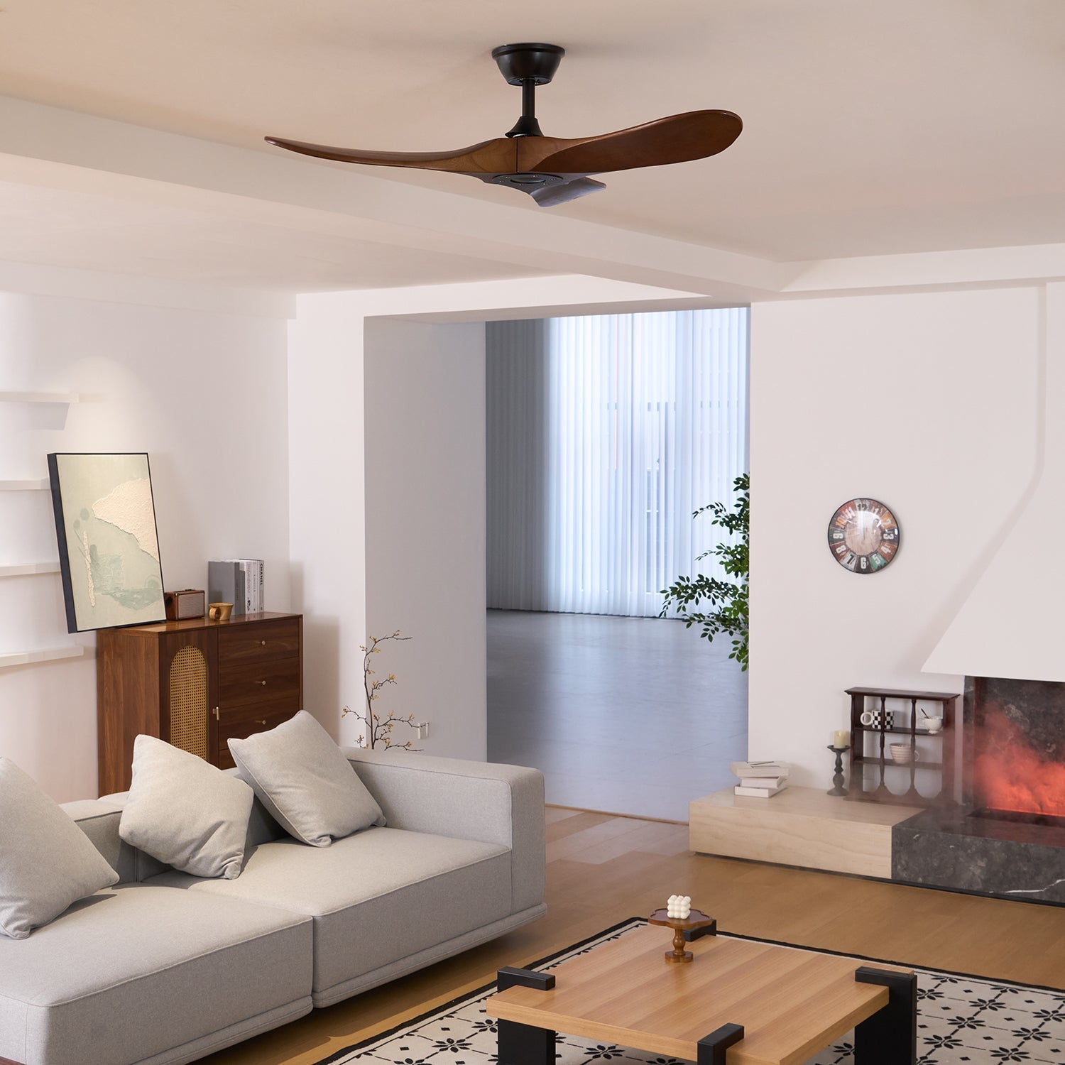 Lorenna Wooden Ceiling Fan with Remote Control