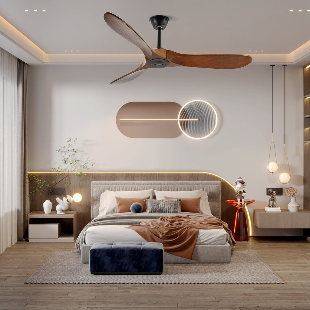 Lorenna Wooden Ceiling Fan with Remote Control