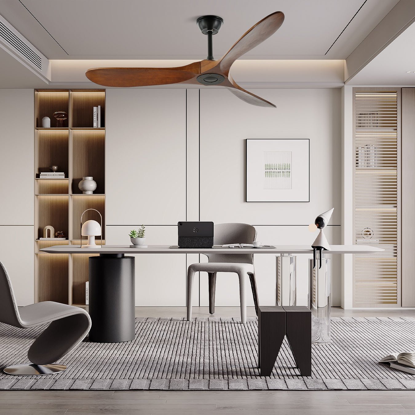 Lorenna Wooden Ceiling Fan with Remote Control