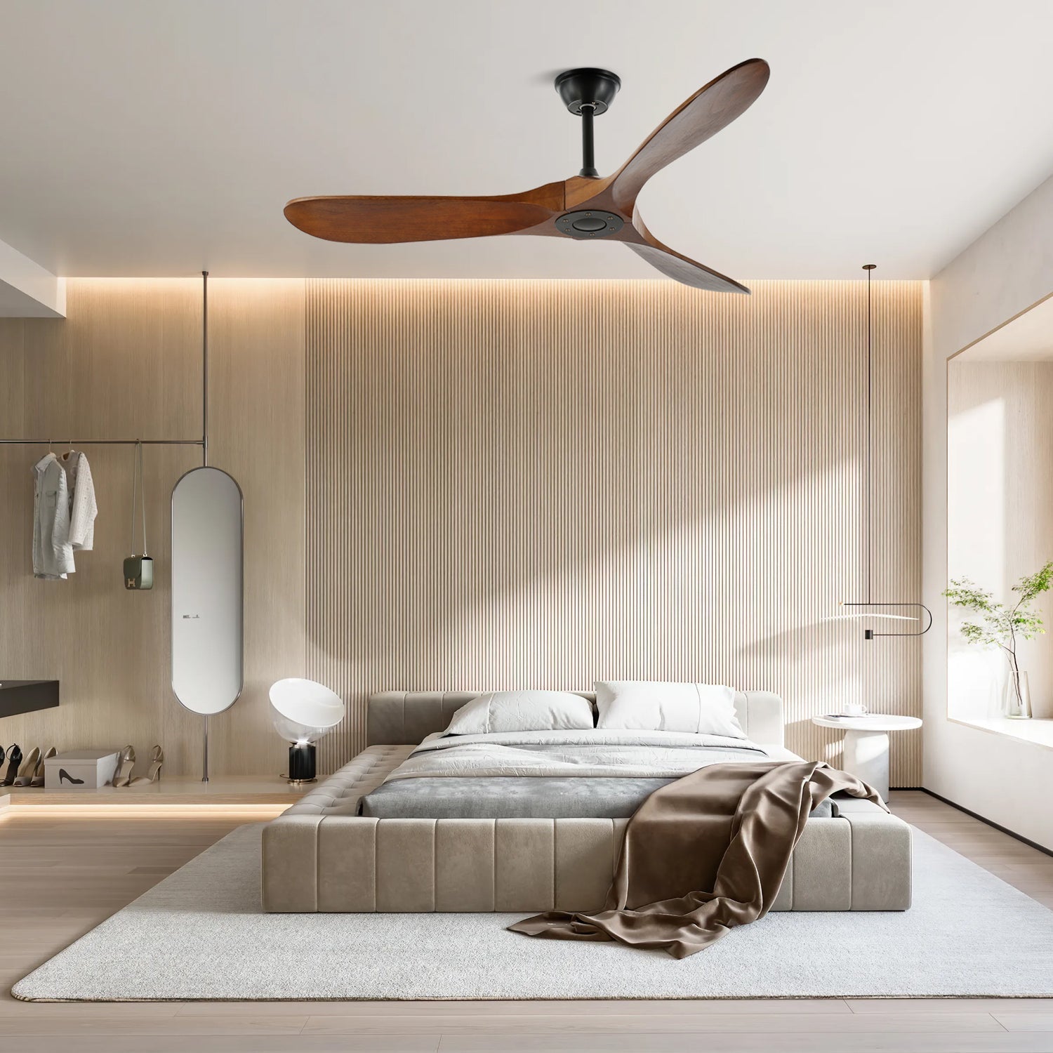 Lorenna Wooden Ceiling Fan with Remote Control