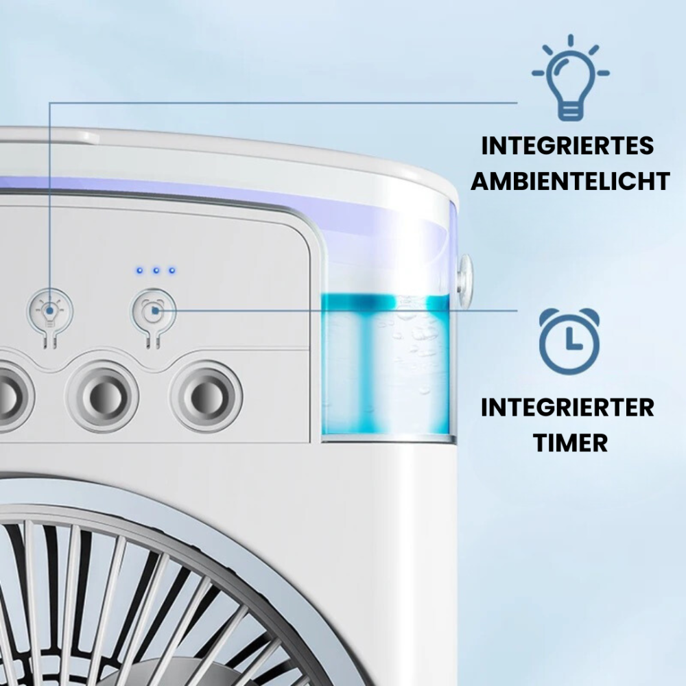 Portable Air Cooler | LED Ambient Light & USB Powered
