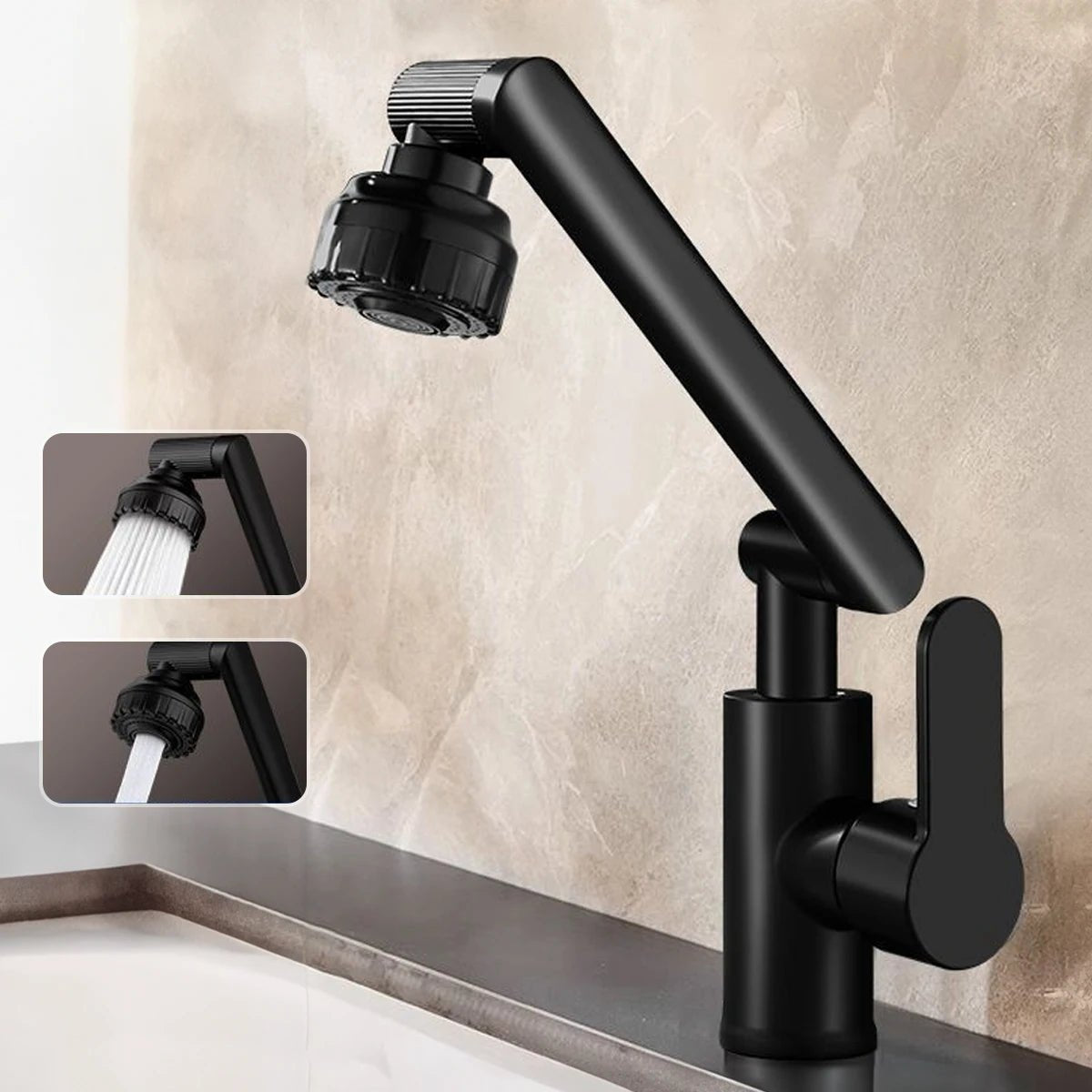 Kitchen Faucet with Flexible Arm | 360° Swivel Multi-Mode Spray VexonGear