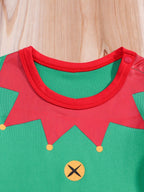 Holiday Baby Elf Romper | Striped Festive Costume with Hat VexonGear