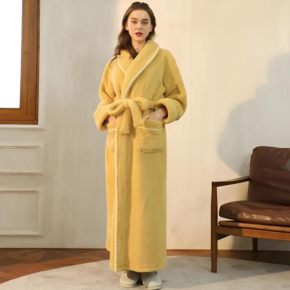 Bathrobe Coral Fleece Flannel Unisex Shawl Collar VexonGear