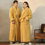 Bathrobe Coral Fleece Flannel Unisex Shawl Collar VexonGear