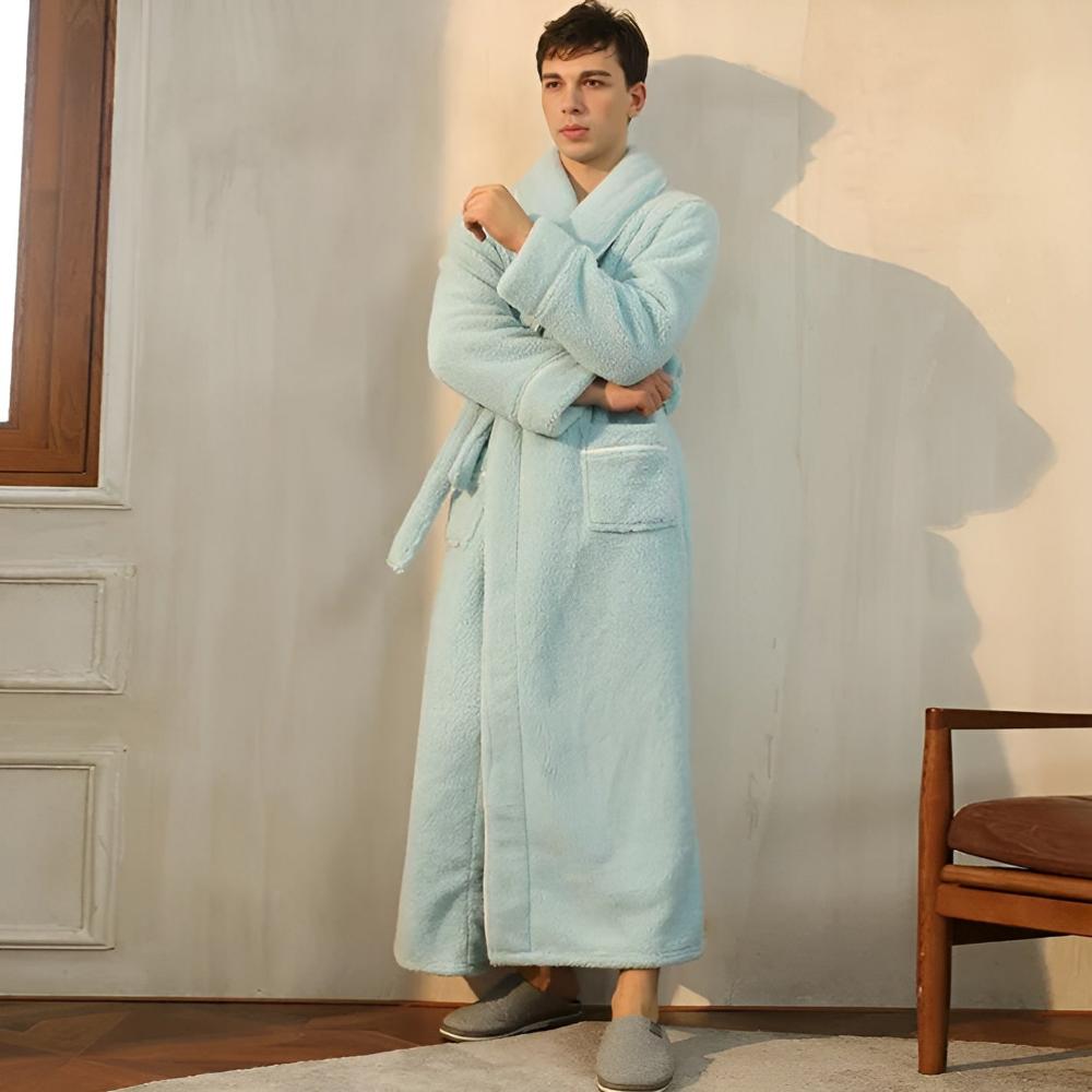 Bathrobe Coral Fleece Flannel Unisex Shawl Collar VexonGear
