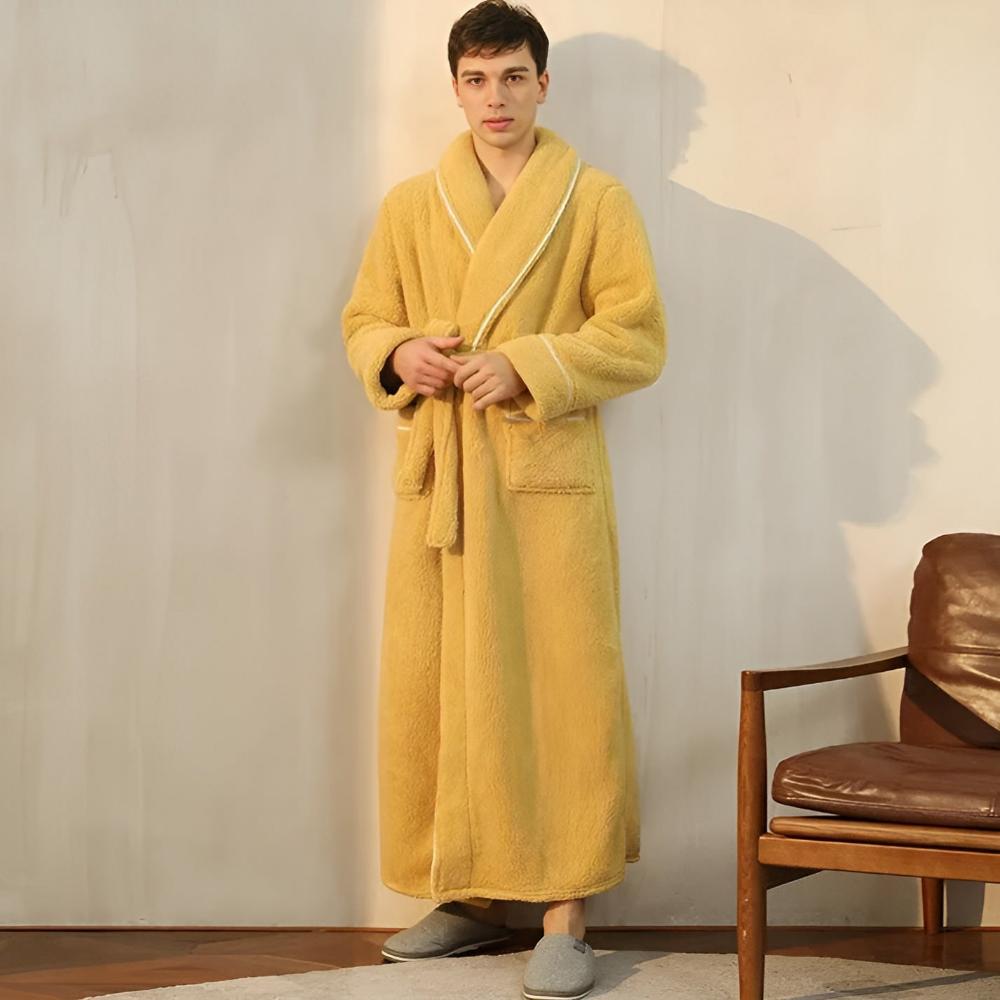 Bathrobe Coral Fleece Flannel Unisex Shawl Collar VexonGear