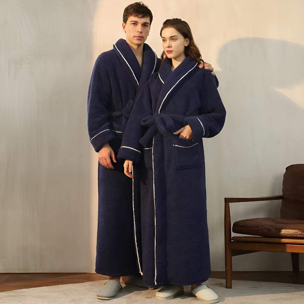 Bathrobe Coral Fleece Flannel Unisex Shawl Collar VexonGear