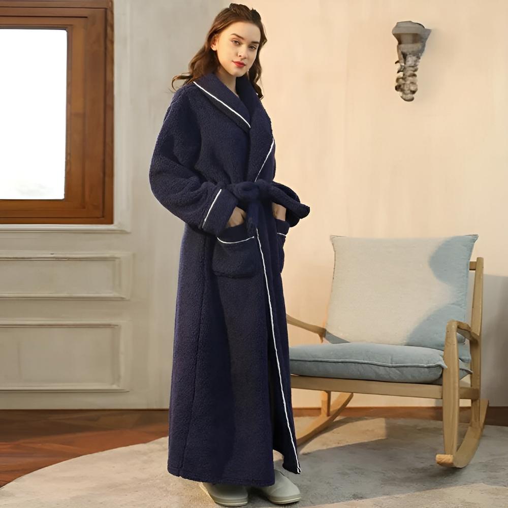 Bathrobe Coral Fleece Flannel Unisex Shawl Collar VexonGear