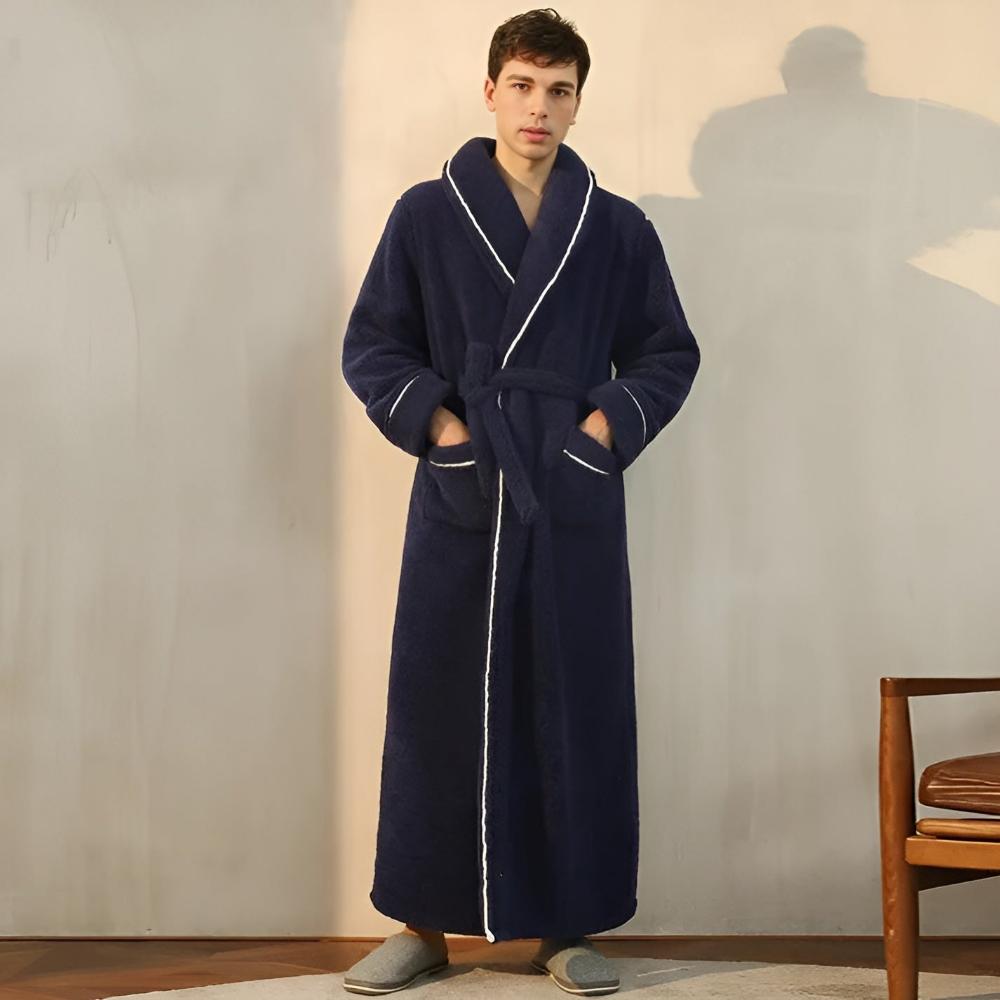 Bathrobe Coral Fleece Flannel Unisex Shawl Collar VexonGear