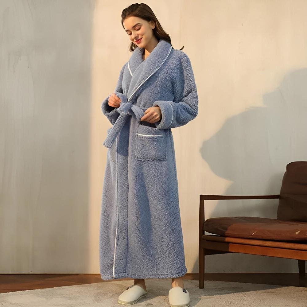 Bathrobe Coral Fleece Flannel Unisex Shawl Collar VexonGear