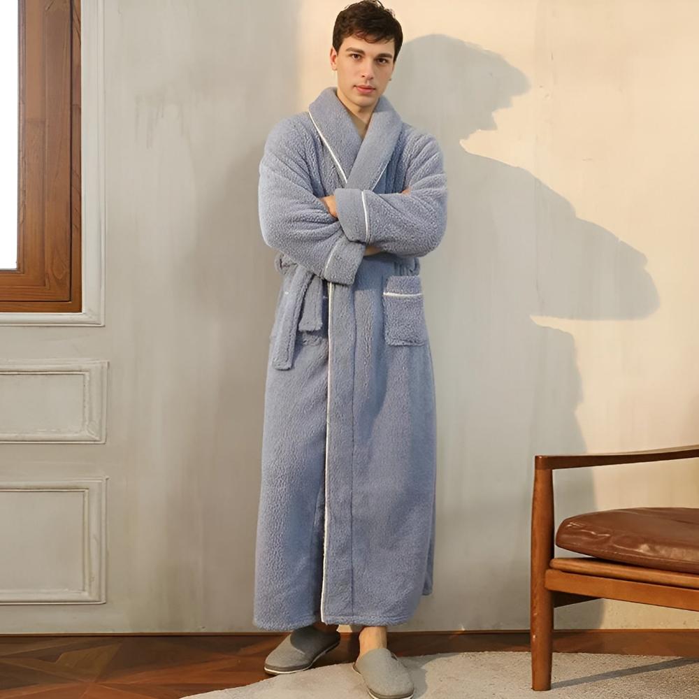 Bathrobe Coral Fleece Flannel Unisex Shawl Collar VexonGear