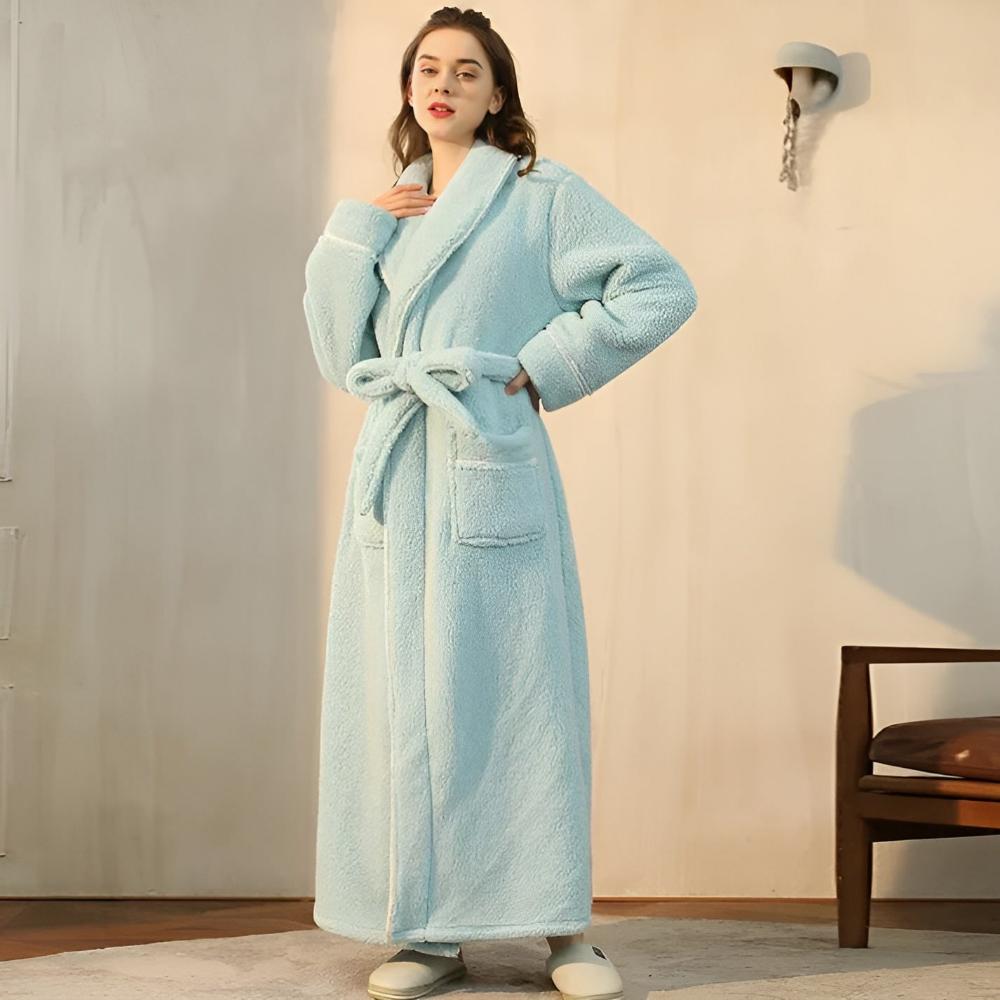 Bathrobe Coral Fleece Flannel Unisex Shawl Collar VexonGear