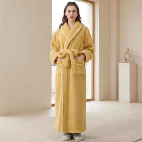 Bathrobe Coral Fleece Flannel Unisex Shawl Collar VexonGear