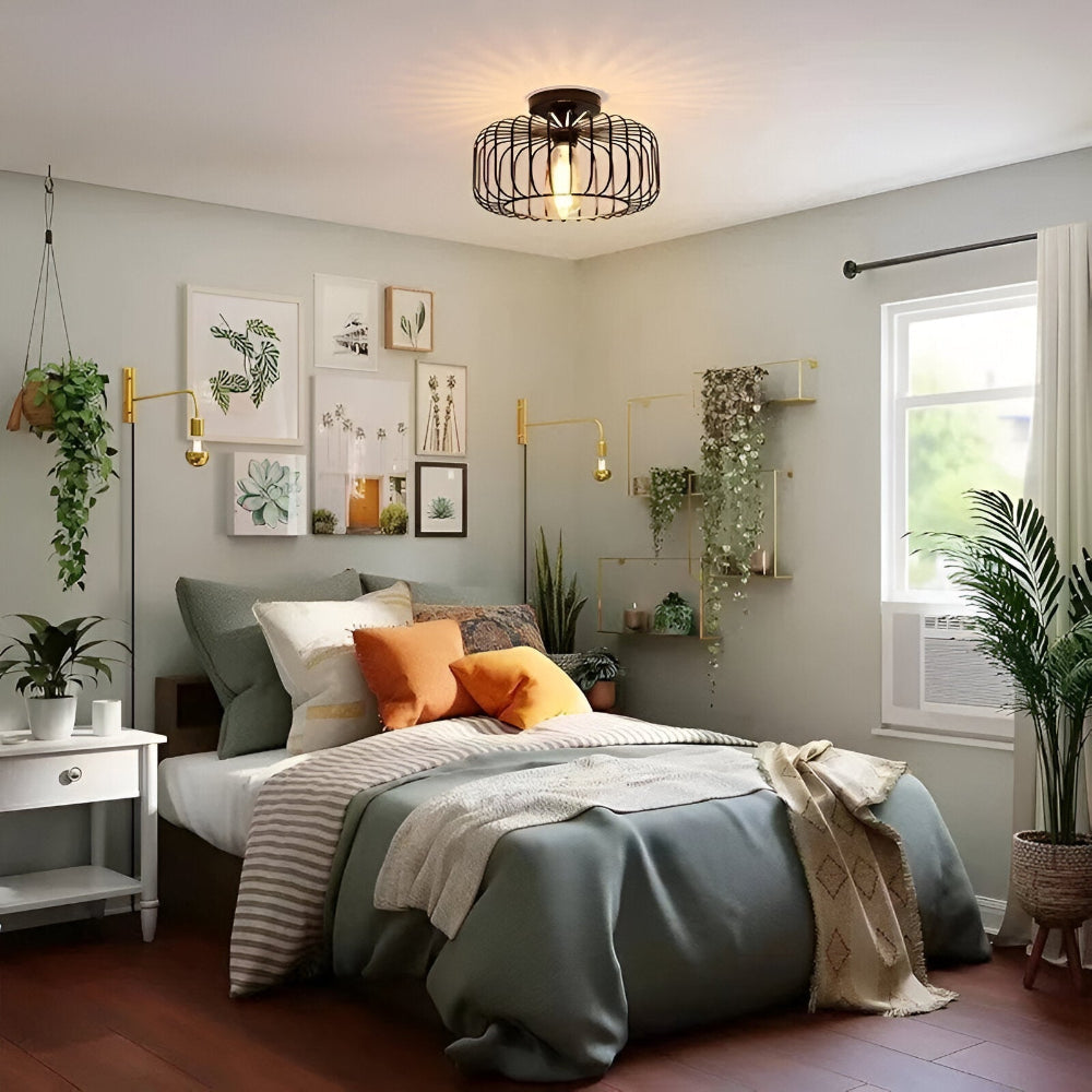 Birdcage Ceiling Lamp, E27 Socket, Surface Mounted, AC Power VexonGear
