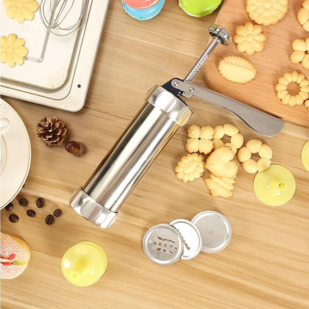 Stainless Steel Cookie Press | 20 Shape Discs Baking Tool VexonGear