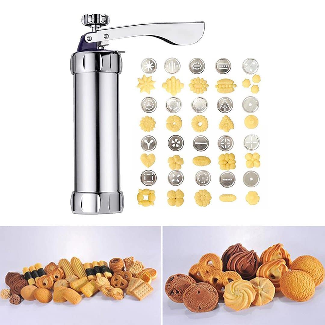 Stainless Steel Cookie Press | 20 Interchangeable Disc Set VexonGear