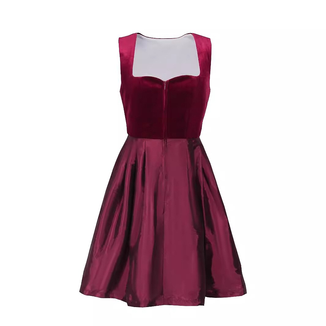 Traditional Dirndl Dress | Burgundy Velvet with Lace Detail VexonGear