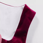 Traditional Dirndl Dress | Burgundy Velvet with Lace Detail VexonGear