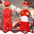 Kids Racing Costume | Checkered Driver Jumpsuit With Cap VexonGear