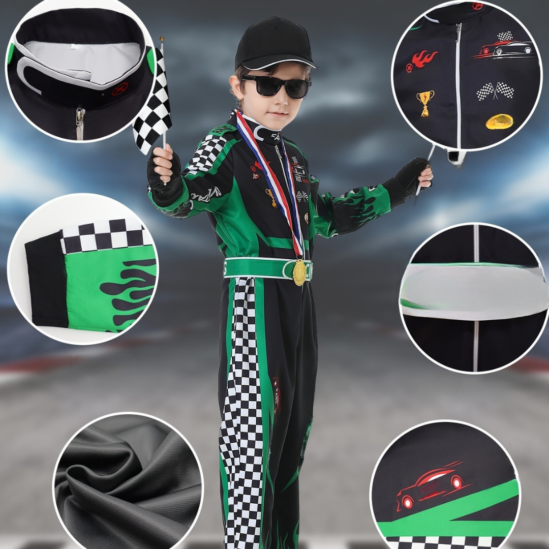 Kids Racing Champion Costume | Complete Motorsport Set VexonGear