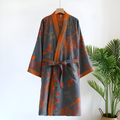 Breathable Cotton Waffle Bathrobe – Lightweight Retro-Inspired Mens Robe with Adjustable Waist and Pockets VexonGear